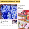 BMPAALN Dragon Ribbon Streamer, Flowy Dragon Dance Decorations, Rhythmic Shaking Staff Poi for Crafts, Sports Games Washable Performance Props(Style1,10M(33FT)) view 3