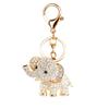 TOPASION Lucky Elephant Keychain Rhinestone Key Chain for Women Car Purse Handbag Charm (White a) view 1