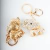 TOPASION Lucky Elephant Keychain Rhinestone Key Chain for Women Car Purse Handbag Charm (White a) view 2