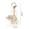 TOPASION Lucky Elephant Keychain Rhinestone Key Chain for Women Car Purse Handbag Charm (White a) view 4