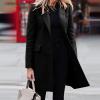 Akivide Women Winter Fall Single Breasted Pea Coat Casual Long Sleeve Midi Trend Coat Overcoat Lapel Collar Jacket Outerwear view 2