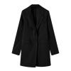 Akivide Women Winter Fall Single Breasted Pea Coat Casual Long Sleeve Midi Trend Coat Overcoat Lapel Collar Jacket Outerwear view 4