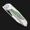Sitivien ST666 Folding Knife,Handmade M390 Pearlescent Polishing Blade,Titanium & Colorful Carbon Fiber Handle Pocket Knife EDC Tool Knifes for Outdoor Camping,Hiking,Hunting(Green) view 3