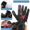GOWISDOM Youth Football Gloves, Silicone Grip Football Gloves Training with Super Stick, Red Spider, M/L(6-6.5 inch) view 3