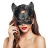 Adjustable Size Black Leather Masquerade Party Mask For Women, Cat Woman Mask, Mysterious Half Face Mask For Masquerade Halloween Costume Cosplay view 1