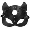 Adjustable Size Black Leather Masquerade Party Mask For Women, Cat Woman Mask, Mysterious Half Face Mask For Masquerade Halloween Costume Cosplay view 2