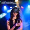 Adjustable Size Black Leather Masquerade Party Mask For Women, Cat Woman Mask, Mysterious Half Face Mask For Masquerade Halloween Costume Cosplay view 3