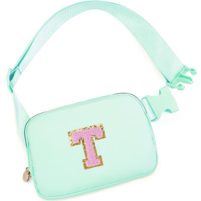 Uygafly Belt Bag Fanny Pack Crossbody Bags with Initials Letter Patch Cute Stuff Birthday Gifts for Teenager Girls Trendy Stuff for Teens | Light Green,T