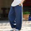 BIVENANT Wide Leg Pants Elastic Waist Pants Baggy Pants Casual Palazzo Pants Loose Pants Linen Pants for Women Summer view 2