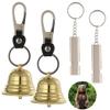 Chewtoyo Emergency Whistle for Hikers Survival, 2" Loud Bear Bell with Whistle, Hiking, Biking, Climbing, Fishing, Solid Brass Bell, 2 Pack view 1