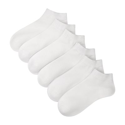 Women's Thin Low Cut Ankle Cotton Socks - 6 Pairs Lightweight Non-Slip No Show Socks, Classic Casual Running Socks (US, Numeric, 3, 7, Regular, Regular, White)