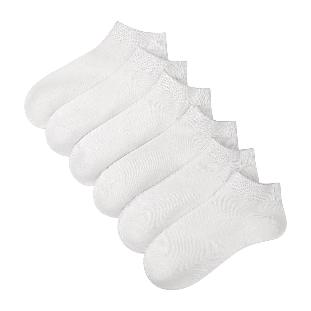 Women's Thin Low Cut Ankle Cotton Socks - 6 Pairs Lightweight Non-Slip No Show Socks, Classic Casual Running Socks (US, Numeric, 3, 7, Regular, Regular, White)