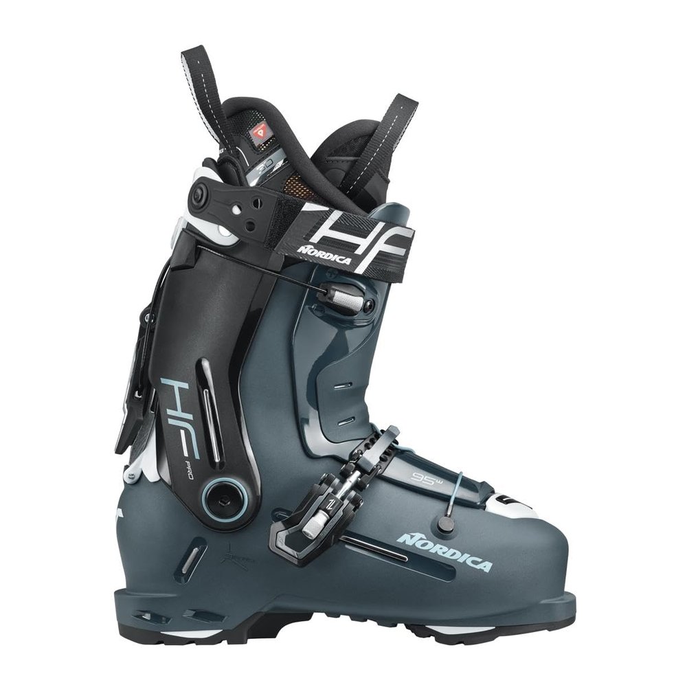 Nordica HF Pro 95 W Women's Wide Fit Easy Entry Alpine Ski Boots (Green/Black/White, 25.5)