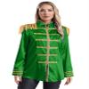 Hedmy Womens Halloween SGT Sergeant Pepper Costume Jacket Marching Band Rock 60s Satin Cardigan Coat Green Large view 1