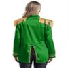 Hedmy Womens Halloween SGT Sergeant Pepper Costume Jacket Marching Band Rock 60s Satin Cardigan Coat Green Large view 2