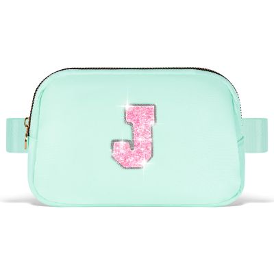 Uygafly Fanny Pack Belt Bag Crossbody Bags with Initials Letter Patch Trendy Stuff for Teens Cute Stuff Birthday Gifts for Teenager Girls | Light Green,Initial J