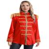 Hedmy Womens Halloween SGT Sergeant Pepper Costume Jacket Marching Band Rock 60s Satin Cardigan Coat Red Large view 1
