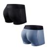 JOCKMAIL Mens Padded Underwear Mens Boxer Briefs with Butt Padding Comfort Padded Underwear for Gym, Date, Party 2 Pack (US, Alpha, Medium, Regular, Regular, Dark blue+Black) view 1