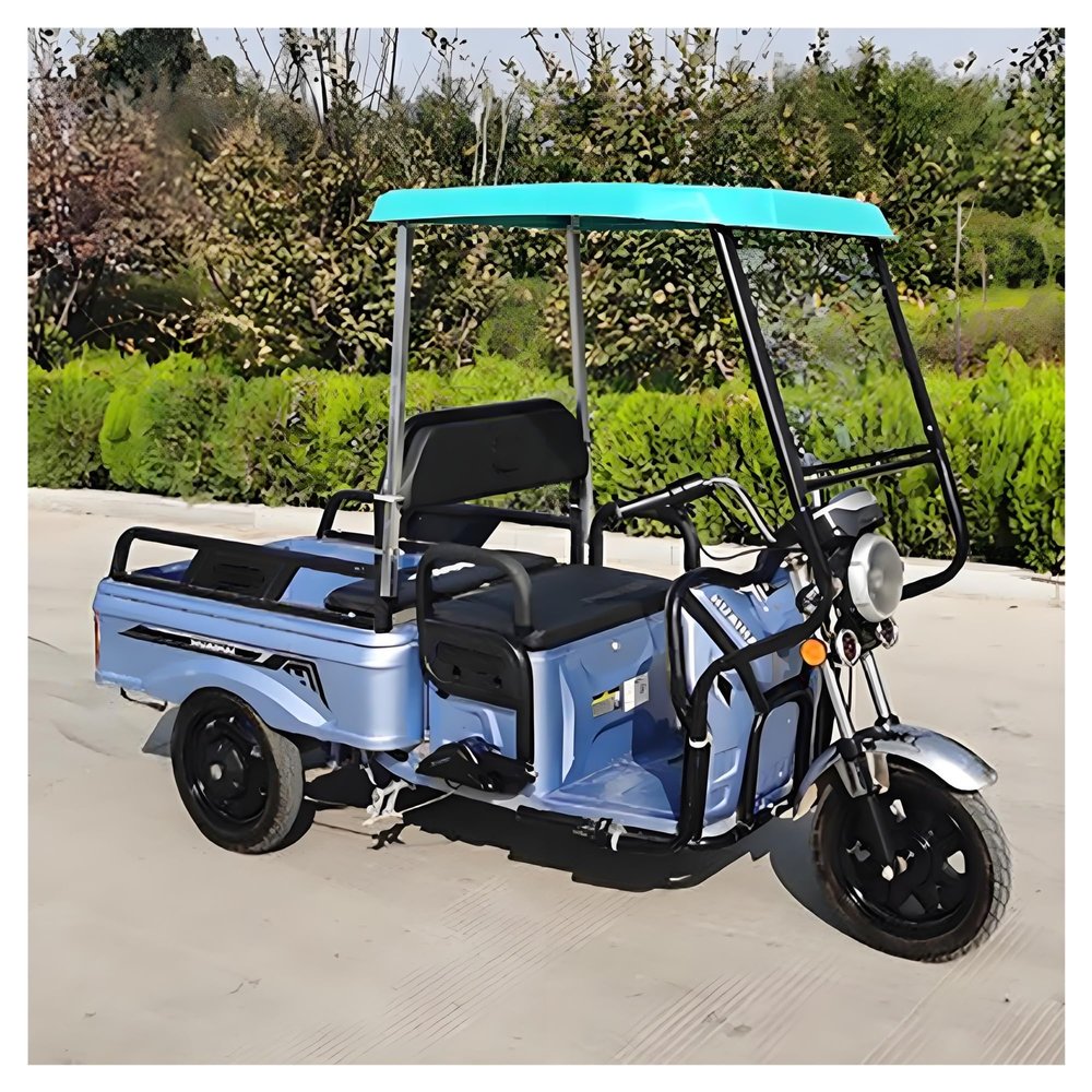 CHZDPP Tricycle Rainproof Canopy with Reflective Strips, Adult Tricycle Cover for Outside Riding & Storage, 31/39/ 43 inch Sanbengzi Awning for Rain Sun(Light Blue,39.4inch/100cm Wide)