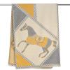 EXTREE Scarfs for Women Pashmina Silky Shawl Wrap for Evening Dressing Blanket Open Front Poncho Cape, Petite, Aai-yellow-grey-horse view 4