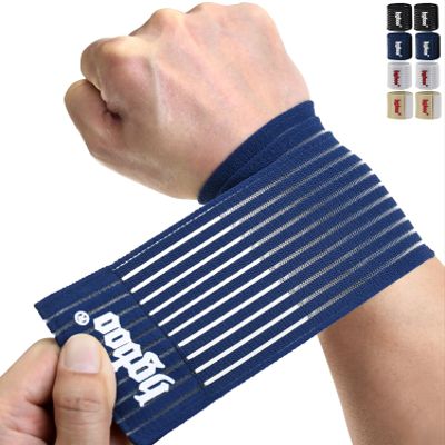 HGBOO Compression Wrist Bands (2 PCS), High-Elastic Straps Wrist Wraps Wrist Brace for Sports Weightlifting Tennis Basketball Tendonitis Carpal Tunnel Arthritis - Breathable Fabric (Navy Blue)