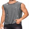 Lars Amadeus Glitter Tank Tops for Men's Metallic Clubwear Sleeveless T-Shirt Party Sparkly Vest Large Silver view 1