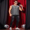Lars Amadeus Glitter Tank Tops for Men's Metallic Clubwear Sleeveless T-Shirt Party Sparkly Vest Large Silver view 2