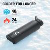 40 oz Water Bottle Insulated, Coolplus Stainless Steel Water Flask With Straw Metal Double-Walled Vacuum With Carry Sleeve Leakproof, Keep Cold 48 Hrs Hot 24hrs, Black view 2