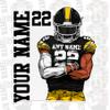 Custom Foootball Stickers Personalized American Football Player Name Decal Fan Sport Number Waterproof Vinyl Sticker for Water Bottle, Phone Case, Hard Hat, Laptop, Helmet view 1