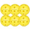 Amoswiz Indoor Pickleball Balls, 6 Pack of 26 Holes Pickleballs, USAPA Approved Indoor Pickleballs Set, High Visibility Durable Pickle Balls for Training and Tournament, Yellow view 1