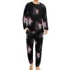 American Flag Lineman Men's Pajamas Set Long Sleeve Sleepwear Soft 2 Piece Loung Set Pjs with Pockets M