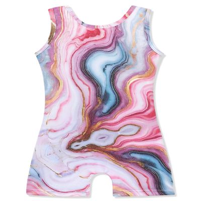 HOZIY Gymnastics Leotards for Girls 5t 4t Years Kids Toddler Colorful Multicolored Rainbow Marble Print Tumbling Outfits Dance Clothe Clothing Unitard Sparkle Glitter