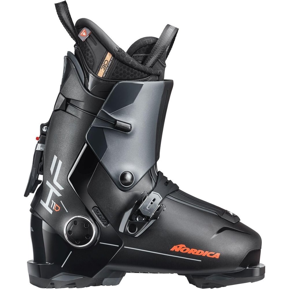 Nordica HF 110 Men's Wide Fit Easy Entry Alpine Ski Boots (Black/Anthracite/Red, 25.5)