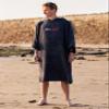 Dryrobe Towel Swim Robe - Hooded Surf Poncho Changing Robe - Organic Cotton - for Swimming, Beach, Surfing - Short Sleeve (Kids 10-13) Navy Blue view 2