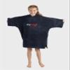 Dryrobe Towel Swim Robe - Hooded Surf Poncho Changing Robe - Organic Cotton - for Swimming, Beach, Surfing - Short Sleeve (Kids 10-13) Navy Blue view 4