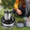 Glomora 8 Piece Stainless Steel BBQ Bowl Camping Cookware Picnic Portable Outdoor Folding Pot Set view 3