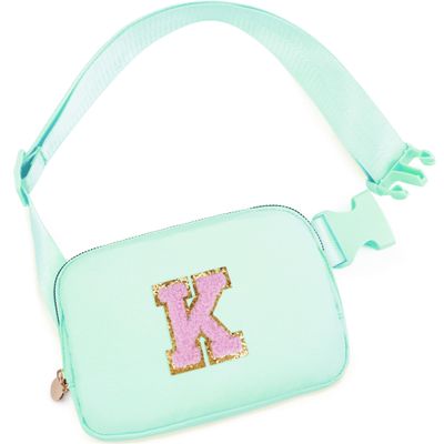Uygafly Belt Bag Fanny Pack Crossbody Bags with Initials Letter Patch Cute Stuff Birthday Gifts for Teenager Girls Trendy Stuff for Teens | Light Green,K