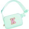 Uygafly Belt Bag Fanny Pack Crossbody Bags with Initials Letter Patch Cute Stuff Birthday Gifts for Teenager Girls Trendy Stuff for Teens | Light Green,K view 1