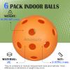 Amoswiz Indoor Pickleball Balls, 6 Pack of 26 Holes Pickleballs, USAPA Approved Indoor Pickleballs Set, High Visibility Durable Pickle Balls for Training and Tournament, Orange view 3