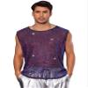 Lars Amadeus Glitter Sheer Blue Red Tank Top for Men's Valentine's Day Party See Through Sparkly Sleeveless Metallic Mesh Vest L view 1
