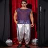 Lars Amadeus Glitter Sheer Blue Red Tank Top for Men's Valentine's Day Party See Through Sparkly Sleeveless Metallic Mesh Vest L view 2