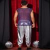 Lars Amadeus Glitter Sheer Blue Red Tank Top for Men's Valentine's Day Party See Through Sparkly Sleeveless Metallic Mesh Vest L view 3