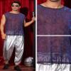 Lars Amadeus Glitter Sheer Blue Red Tank Top for Men's Valentine's Day Party See Through Sparkly Sleeveless Metallic Mesh Vest L view 4