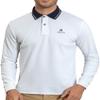 AbbyHold Men's Long Sleeve Polo Shirts with Collar Slim Fit Collared Shirts for Work, Golf, Casual (S, White) view 1