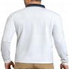 AbbyHold Men's Long Sleeve Polo Shirts with Collar Slim Fit Collared Shirts for Work, Golf, Casual (S, White) view 2