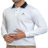 AbbyHold Men's Long Sleeve Polo Shirts with Collar Slim Fit Collared Shirts for Work, Golf, Casual (S, White) view 3
