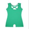 HOZIY Leotards for Girls Gymnastics with Hair Tie Size 6-7 Years Grass Green Back Criss Cross Tumbling Outfit Dance Clothing Clothes Toddlers view 2