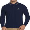 AbbyHold Men's Long Sleeve Polo Shirts with Collar Slim Fit Collared Shirts for Work, Golf, Casual (S, Navy Blue) view 1