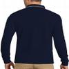 AbbyHold Men's Long Sleeve Polo Shirts with Collar Slim Fit Collared Shirts for Work, Golf, Casual (S, Navy Blue) view 2