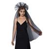 JIAHG Catholic Wedding Black Gothic Veil with Comb for Bridal Dancer Halloween Costume Tulle Evening Party Headwear Veil view 1